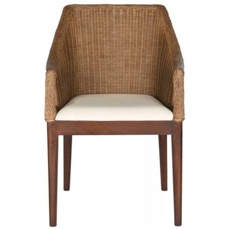 SAFAVIEH Enrico Arm Chair- Multi Brown - 34 x 23.25 x 23 in. SEA4016A